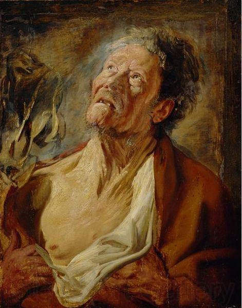Jacob Jordaens Portrait of Abraham Grapheus as Job Germany oil painting art